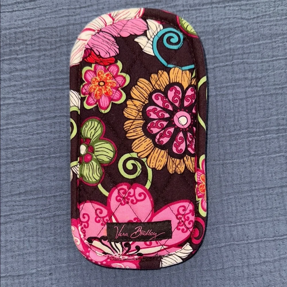 Vera Bradley Pink and Brown Double Soft Floral Phone Cover EUC